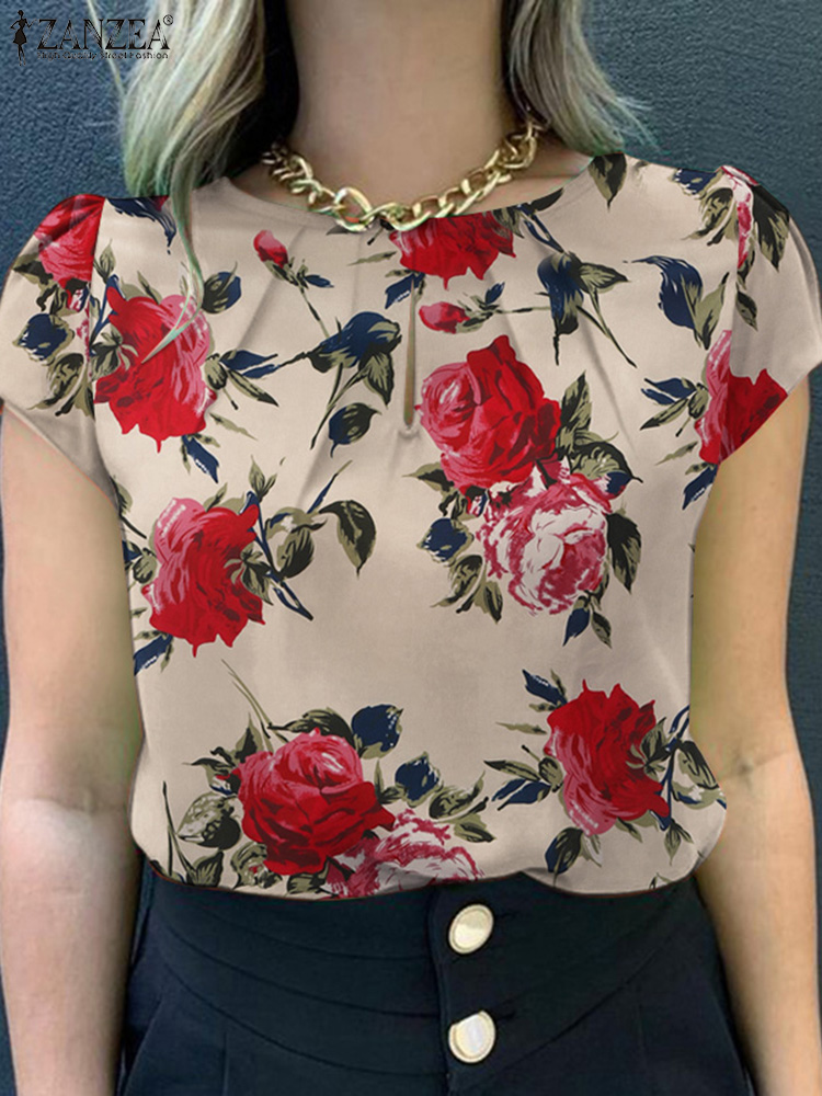Romper Floral Print - ZANZEA 여름 보헤미안 반팔 꽃 프린트