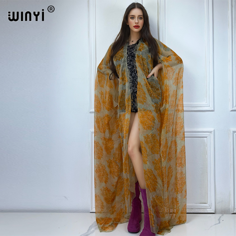 Cover Up Kaftan - WINYI 맥시 기모노 여름 원근법 섹시한