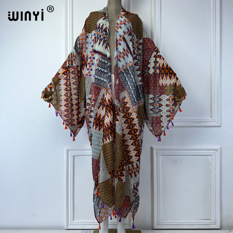 Cover Up Kaftan - WINYI 여름 의상 기모노 아프리카 보헤미안