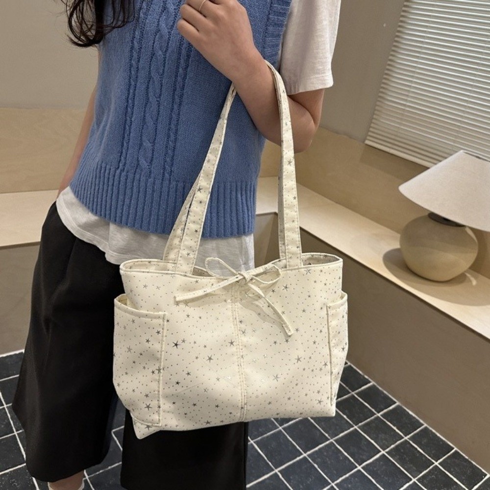 레트로 샤이니 스타 숄더백 한국 스타일 캔버스 보우 토 - Tote Bag Beach 리뷰 및 가격