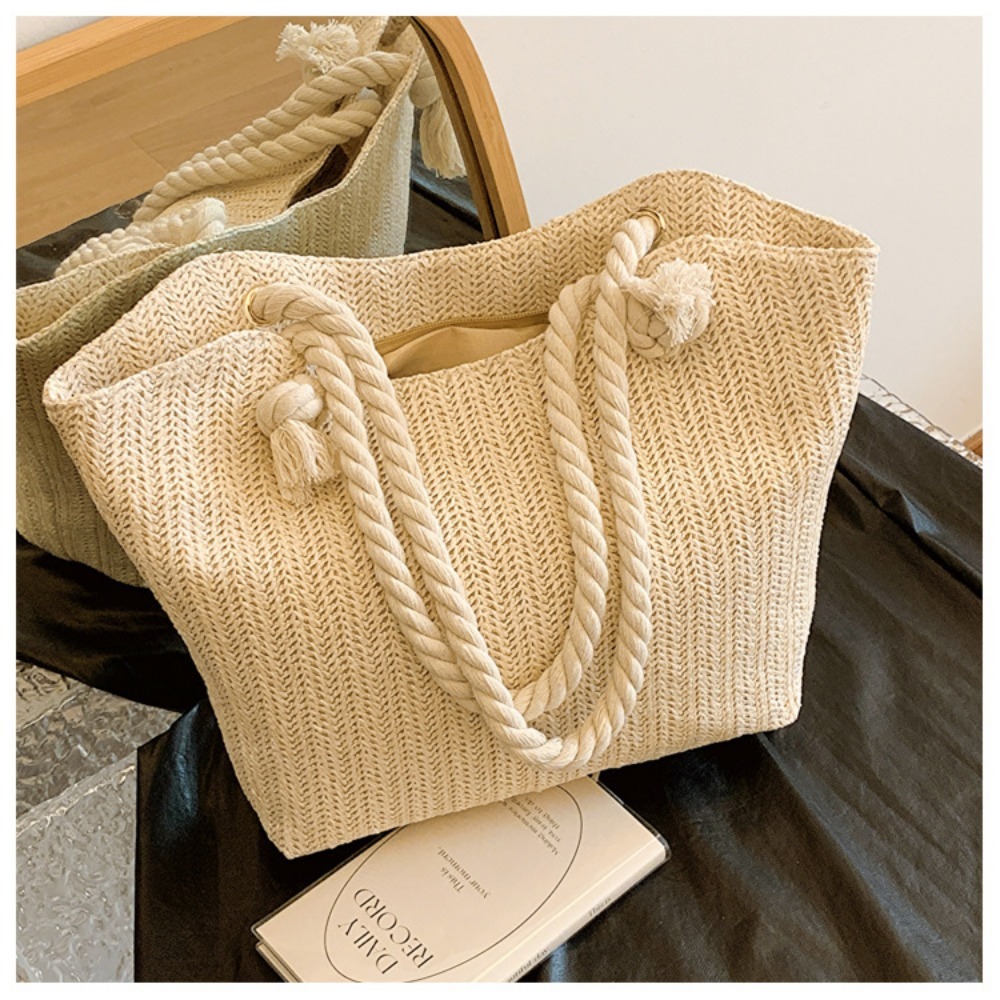 새로운 여름 비치 토트백 대용량 라피아 보헤미안 탑핸들 - Tote Bag Beach 리뷰 및 가격