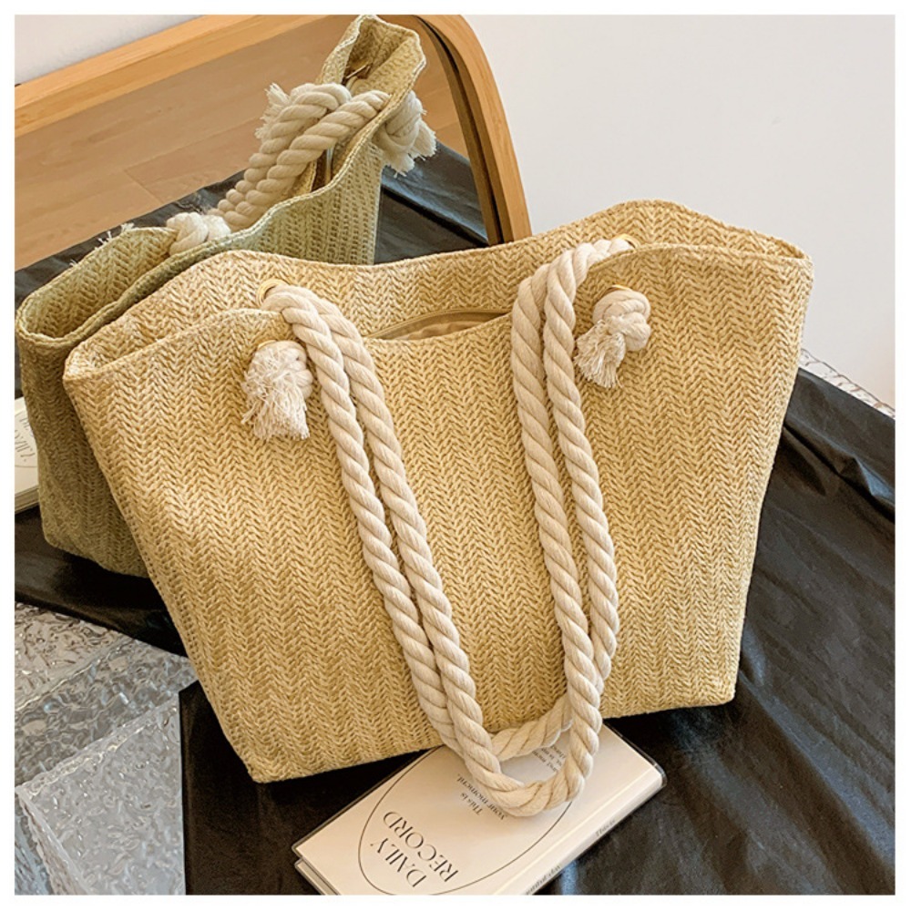 새로운 여름 비치 토트백 대용량 라피아 보헤미안 탑핸들 - Tote Bag Beach 리뷰 및 가격