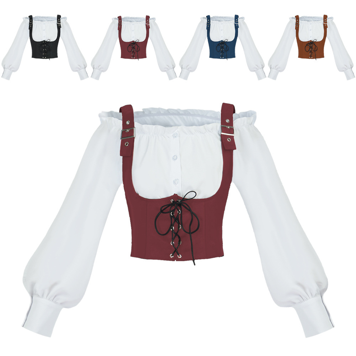 르네상스 스타일의 2피스 의상 세트, 어깨를 드러내는  - Blouse Off Shoulder 리뷰 및 가격