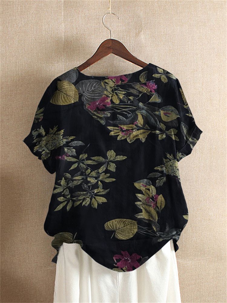 ZANZEA 여성 코튼 셔츠 패션 꽃 프린트 탑 숙녀  - Romper Floral Print 리뷰 및 가격