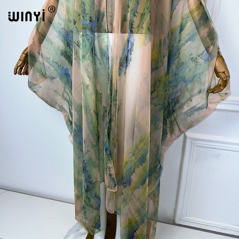 2023 WINYI 유럽 여성 기모노 카디건 스티치 카 - Cover Up Kaftan 리뷰 및 가격