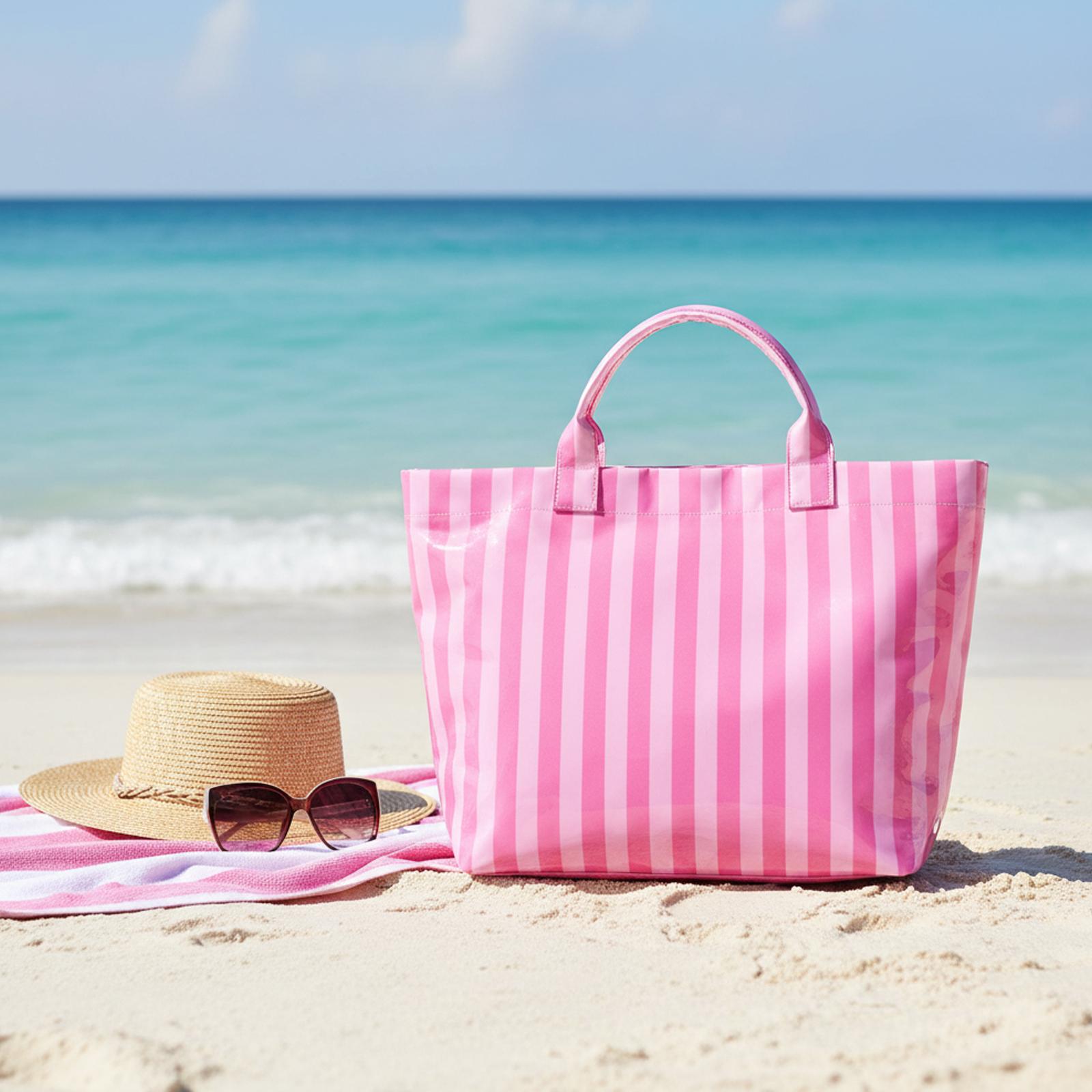 여성용 대형 스트라이프 무늬 방수 토트백, 캐주얼한 주 - Tote Bag Beach 리뷰 및 가격